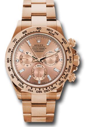 Replica Rolex Everose Gold Cosmograph Daytona 40 Watch 116505 Pink Diamond Dial